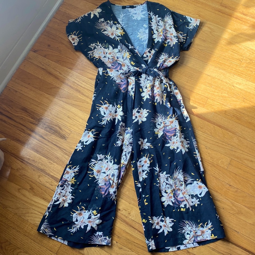 Floral Linen Jumpsuit